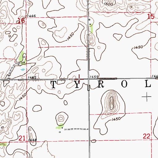 Topographic Map of Township of Tyrol, ND