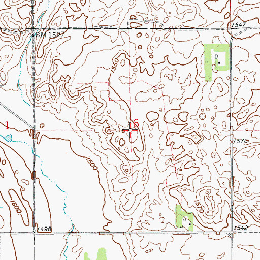 Topographic Map of Township of Red Willow, ND