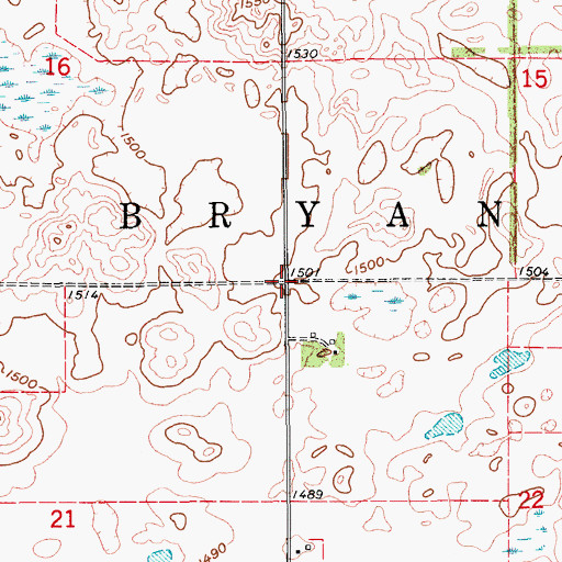 Topographic Map of Township of Bryan, ND