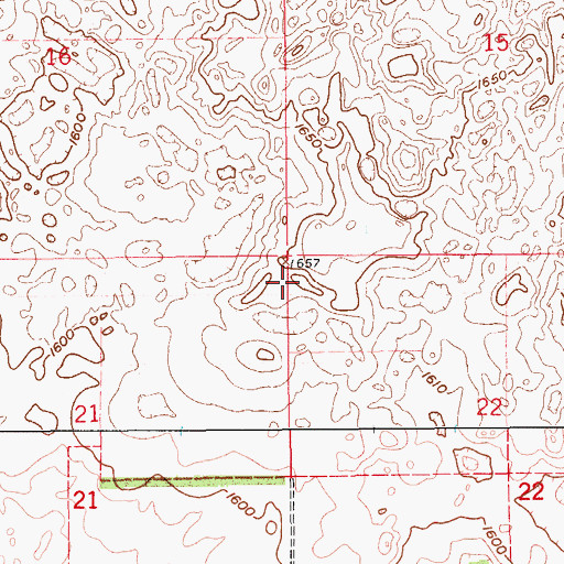 Topographic Map of Township of Rosendal, ND