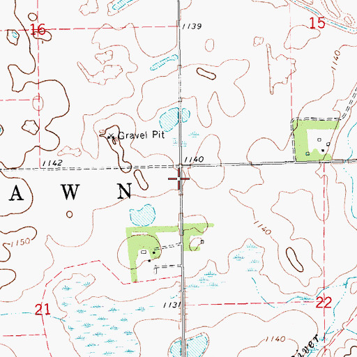 Topographic Map of Township of Broadlawn, ND