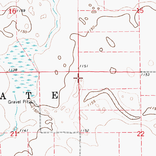 Topographic Map of Township of Colgate, ND