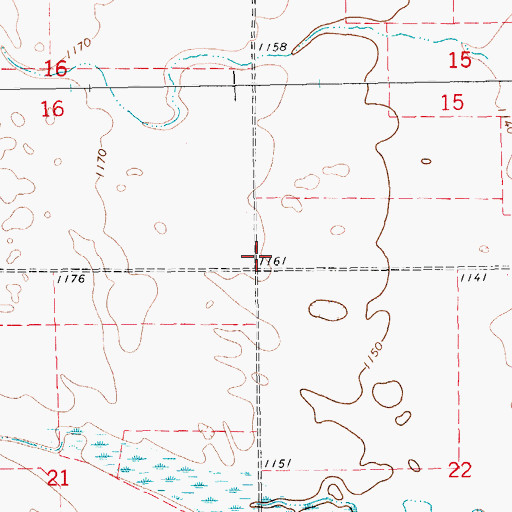 Topographic Map of Township of Hugo, ND