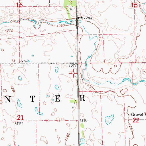 Topographic Map of Township of Carpenter, ND