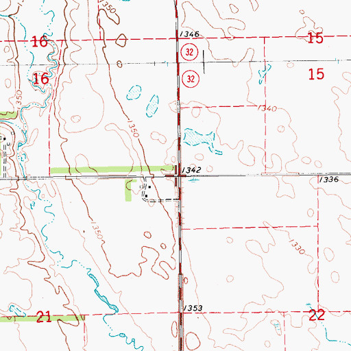 Topographic Map of Township of Melrose, ND