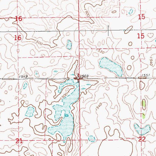 Topographic Map of Township of Riverside, ND