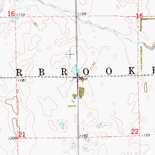 Topographic Map of Township of Sherbrooke, ND