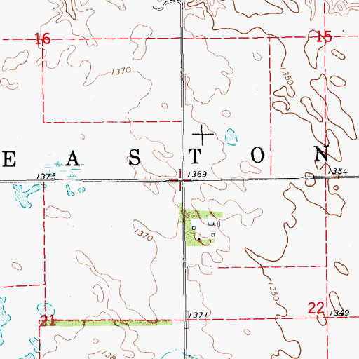 Topographic Map of Township of Easton, ND