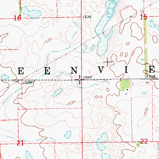 Topographic Map of Township of Greenview, ND