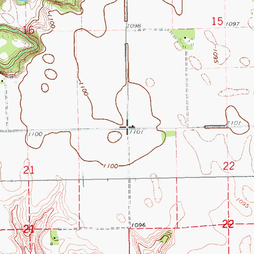 Topographic Map of Township of Newburgh, ND
