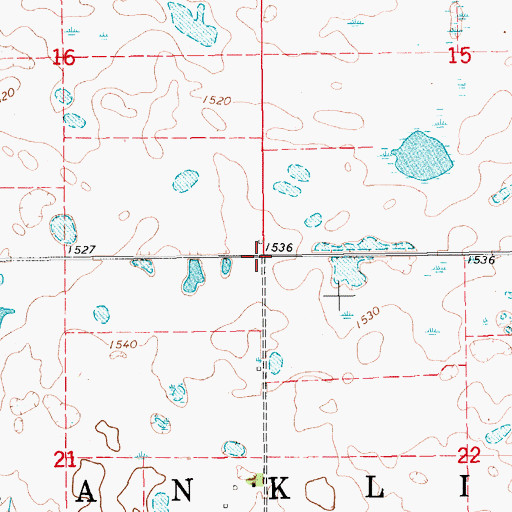 Topographic Map of Township of Franklin, ND