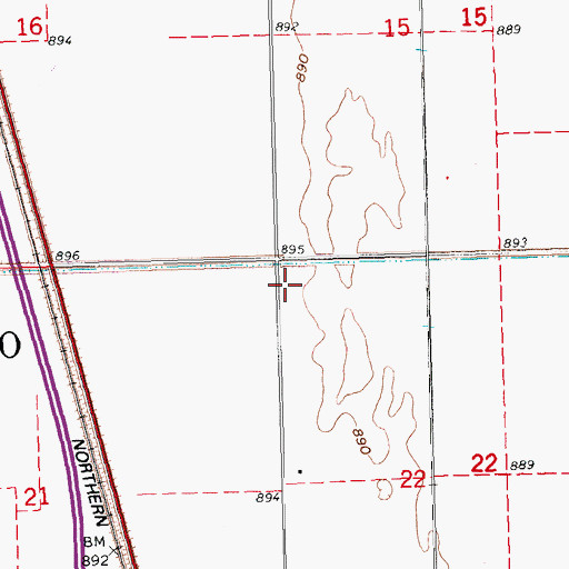 Topographic Map of Township of Kelso, ND