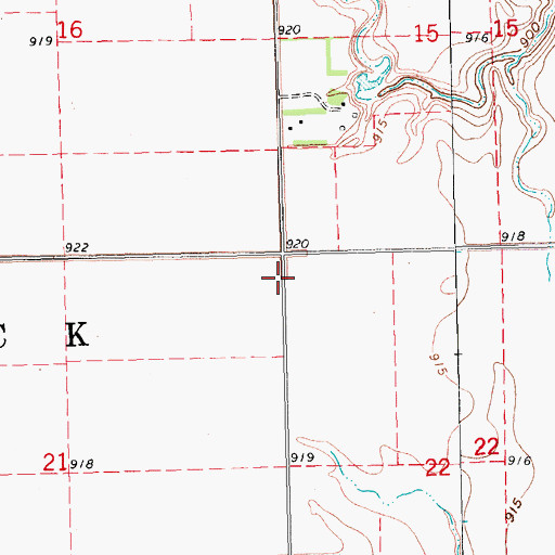 Topographic Map of Township of Bohnsack, ND