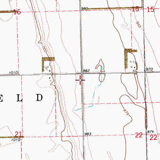 Topographic Map of Township of Greenfield, ND