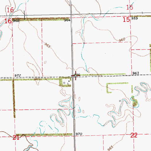 Topographic Map of Township of Blanchard, ND