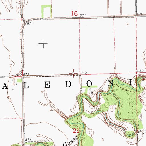 Topographic Map of Township of Caledonia, ND