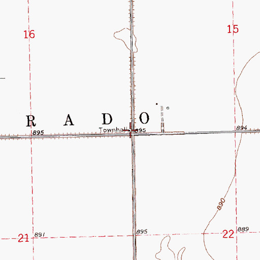 Topographic Map of Township of Eldorado, ND