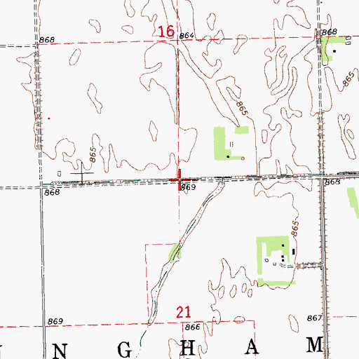 Topographic Map of Township of Bingham, ND