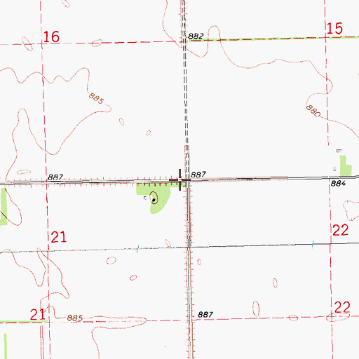 Topographic Map of Township of Stavanger, ND