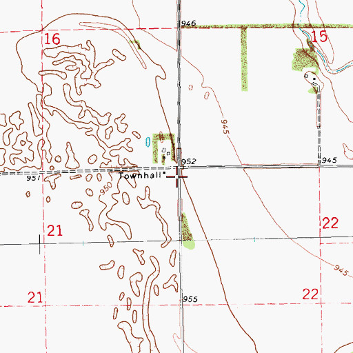 Topographic Map of Township of Buxton, ND
