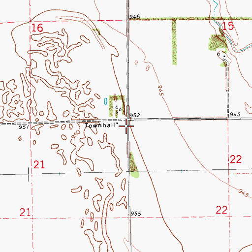 Topographic Map of Township of Buxton, ND