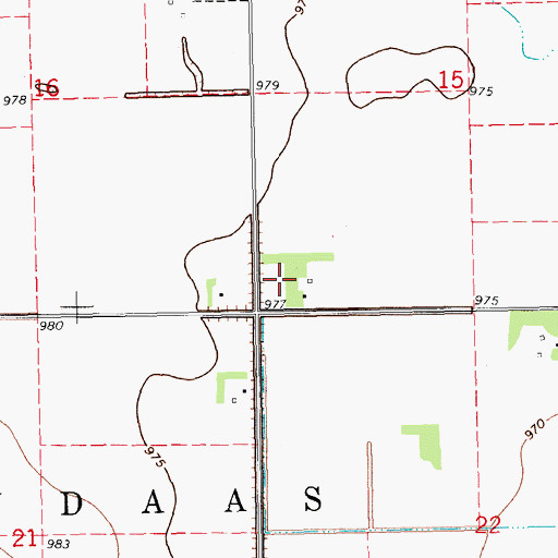 Topographic Map of Township of Lindaas, ND