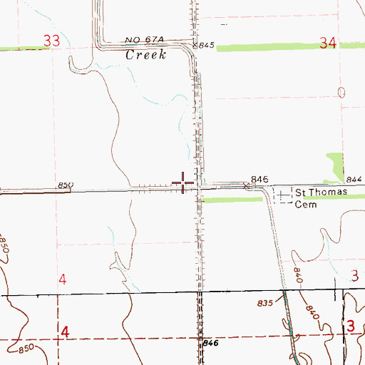Topographic Map of Township of Saint Thomas, ND