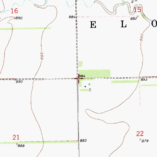 Topographic Map of Township of Elora, ND