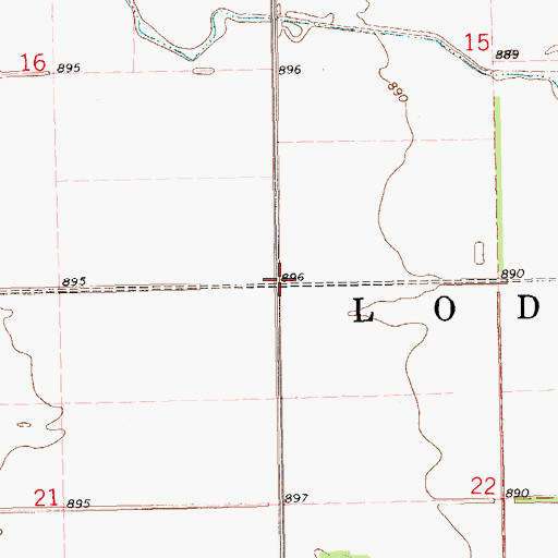 Topographic Map of Township of Lodema, ND