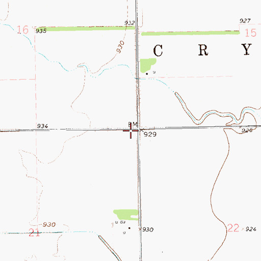 Topographic Map of Township of Crystal, ND