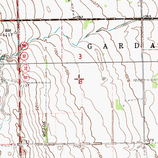 Topographic Map of Township of Thingvalla (historical), ND