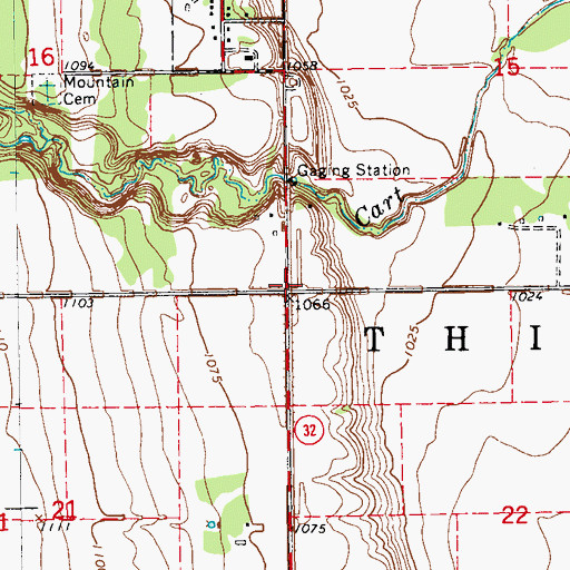 Topographic Map of Township of Thingvalla, ND