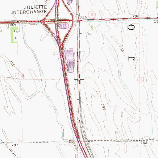 Topographic Map of Township of Joliette, ND