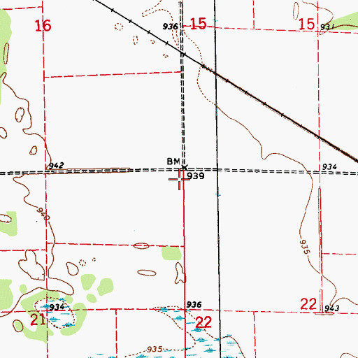 Topographic Map of Township of Advance, ND