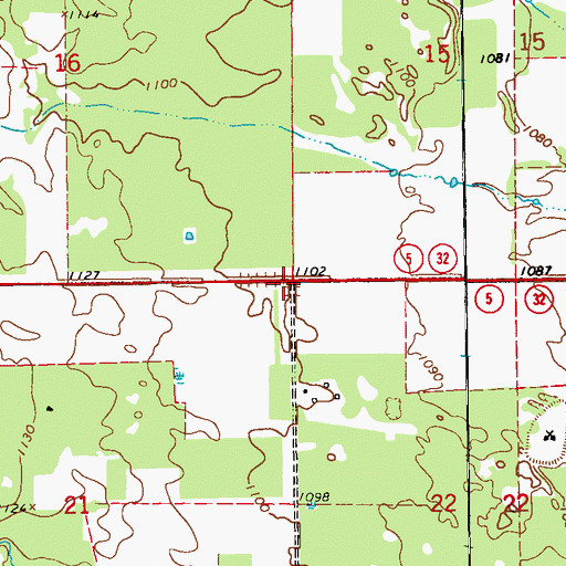 Topographic Map of Township of Beaulieu, ND