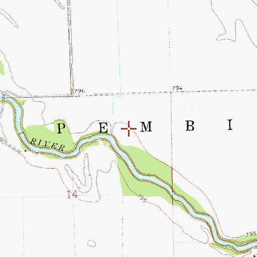 Topographic Map of Township of Pembina, ND