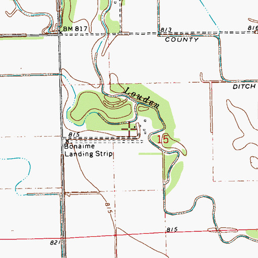 Topographic Map of Township of Neche, ND
