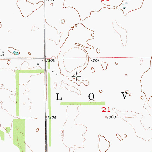 Topographic Map of Township of Lovell, ND