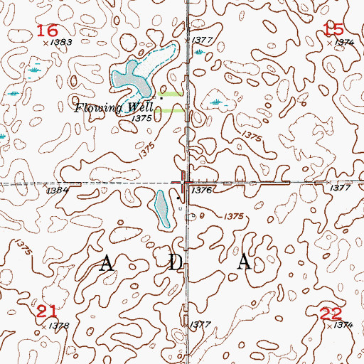 Topographic Map of Township of Ada, ND