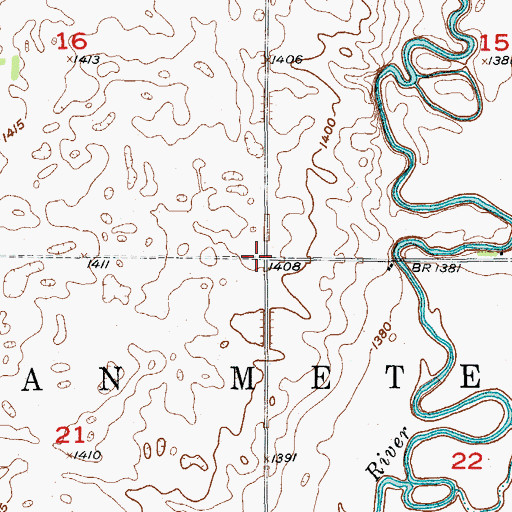 Topographic Map of Township of Van Meter, ND