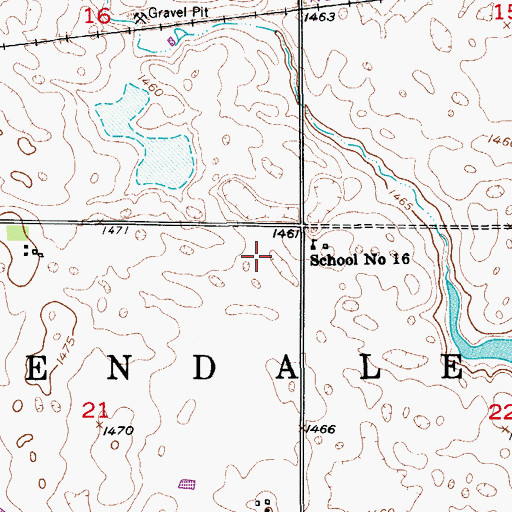 Topographic Map of Township of Ellendale, ND