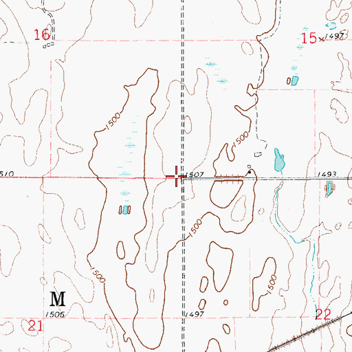 Topographic Map of Township of Elm, ND