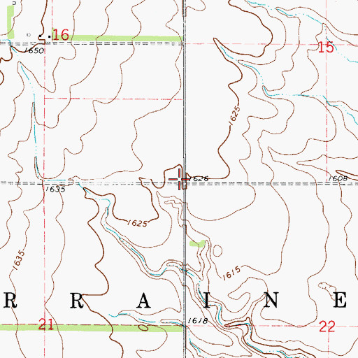 Topographic Map of Township of Lorraine, ND