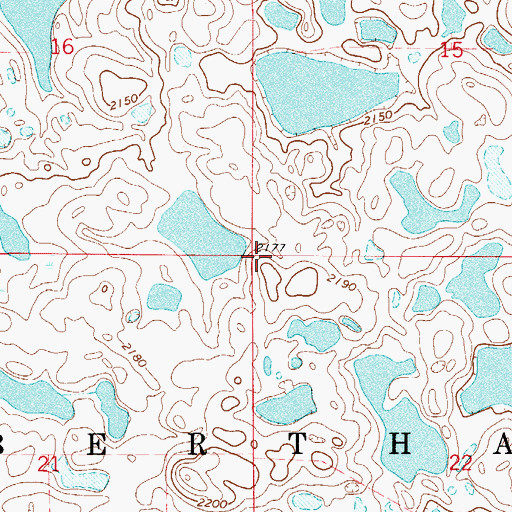 Topographic Map of Township of Albertha, ND
