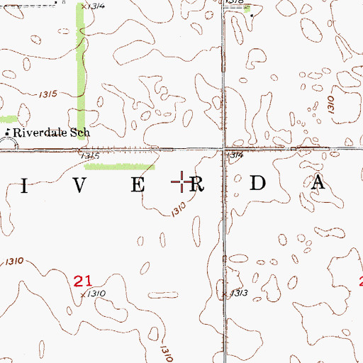 Topographic Map of Township of Riverdale, ND