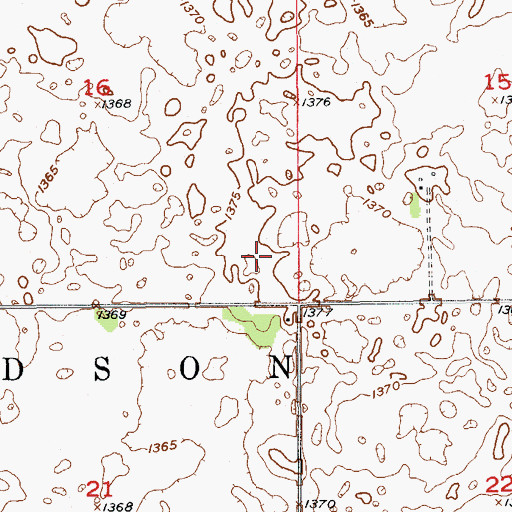 Topographic Map of Township of Hudson, ND