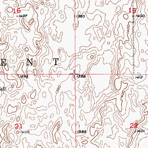 Topographic Map of Township of Kent, ND
