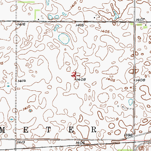 Topographic Map of Township of Carlton, ND