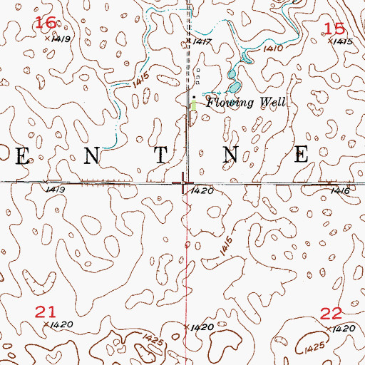 Topographic Map of Township of Kentner, ND
