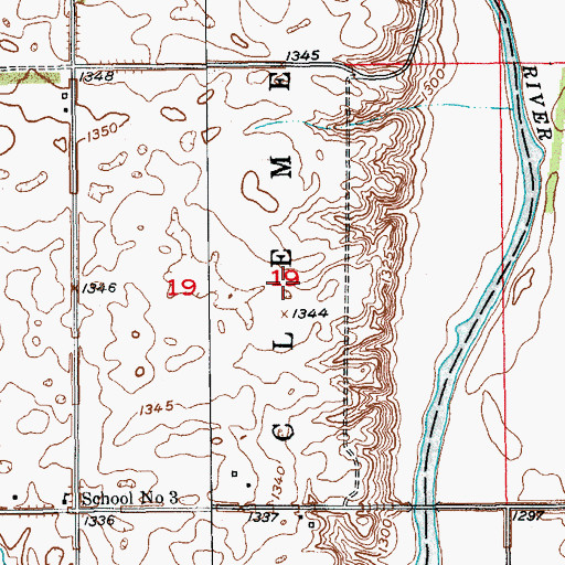 Topographic Map of Township of Climax, ND